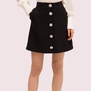 Elegant Black Buttoned Skirt